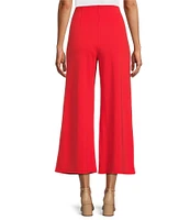 Slim Factor by Investments Lightweight Ponte Knit No Waist Wide Leg Crop Pants
