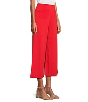 Slim Factor by Investments Lightweight Ponte Knit No Waist Wide Leg Crop Pants