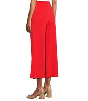 Slim Factor by Investments Lightweight Ponte Knit No Waist Wide Leg Crop Pants