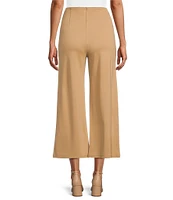Slim Factor by Investments Lightweight Ponte Knit No Waist Wide Leg Crop Pants