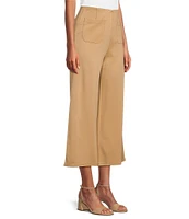 Slim Factor by Investments Lightweight Ponte Knit No Waist Wide Leg Crop Pants
