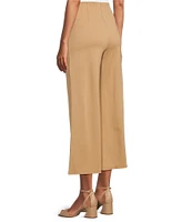 Slim Factor by Investments Lightweight Ponte Knit No Waist Wide Leg Crop Pants