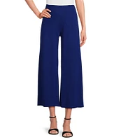 Slim Factor by Investments Lightweight Ponte Knit No Waist Wide Leg Crop Pants