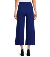 Slim Factor by Investments Lightweight Ponte Knit No Waist Wide Leg Crop Pants