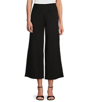Slim Factor by Investments Lightweight Ponte Knit No Waist Wide Leg Crop Pants