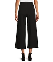 Slim Factor by Investments Lightweight Ponte Knit No Waist Wide Leg Crop Pants