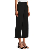 Slim Factor by Investments Lightweight Ponte Knit No Waist Wide Leg Crop Pants