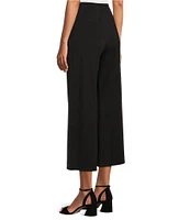 Slim Factor by Investments Lightweight Ponte Knit No Waist Wide Leg Crop Pants