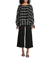 Slim Factor by Investments Lightweight Ponte Knit No Waist Wide Leg Crop Pants