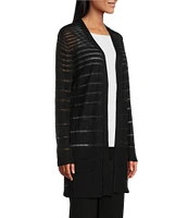 Slim Factor by Investments Long Sleeve Open-Front Mesh Cardigan