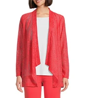 Slim Factor by Investments Open Front Long Sleeve Mesh Cardigan