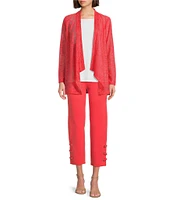 Slim Factor by Investments Open Front Long Sleeve Mesh Cardigan