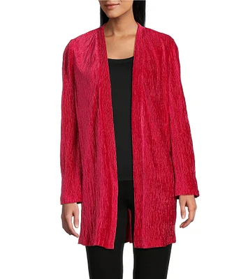 Slim Factor by Investments Open-Front Long Sleeve Velvet Cardigan