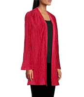 Slim Factor by Investments Open-Front Long Sleeve Velvet Cardigan