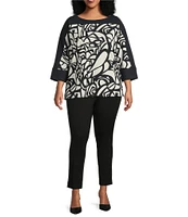 Slim Factor by Investments Plus Size Boat Neck 3/4 Sleeve Dolman Top