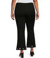 Slim Factor by Investments Plus Size Classic Waist Kick Flare Square Grommet Pants