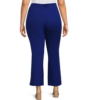 Slim Factor by Investments Plus Size Compression Waist Kick Flare Side Square Rivet Ponte Knit Pants