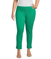 Slim Factor by Investments Plus Size Ponte Knit No-Waist Ankle Pants