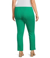 Slim Factor by Investments Plus Size Ponte Knit No-Waist Ankle Pants