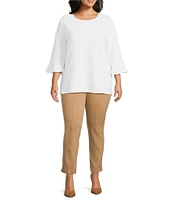 Slim Factor by Investments Plus Size Ponte Knit No-Waist Ankle Pants