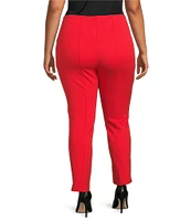 Slim Factor by Investments Plus Size Ponte Knit No-Waist Ankle Pants
