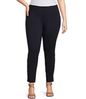 Slim Factor by Investments Plus Size Ponte Knit No-Waist Ankle Pants