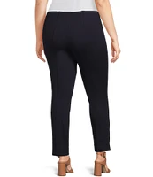 Slim Factor by Investments Plus Size Ponte Knit No-Waist Ankle Pants