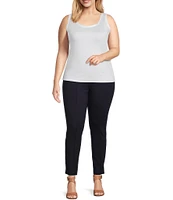 Slim Factor by Investments Plus Size Ponte Knit No-Waist Ankle Pants