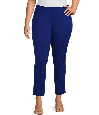 Slim Factor by Investments Plus Size Ponte Knit No-Waist Ankle Pants