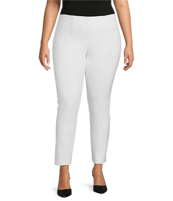 Slim Factor by Investments Plus Size Ponte Knit No-Waist Ankle Pants
