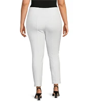 Slim Factor by Investments Plus Size Ponte Knit No-Waist Ankle Pants