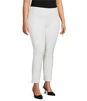Slim Factor by Investments Plus Size Ponte Knit No-Waist Ankle Pants