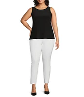 Slim Factor by Investments Plus Size Ponte Knit No-Waist Ankle Pants
