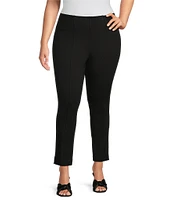 Slim Factor by Investments Plus Size Ponte Knit No-Waist Ankle Pants