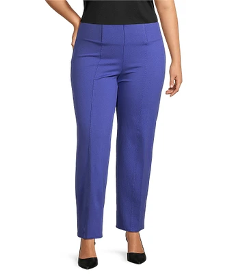 Slim Factor by Investments Plus Size Ponte Knit No Waist Slim Straight Pants