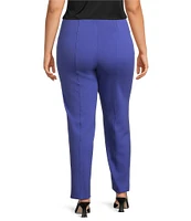 Slim Factor by Investments Plus Size Ponte Knit No Waist Slim Straight Pants