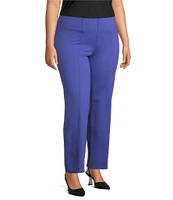 Slim Factor by Investments Plus Size Ponte Knit No Waist Slim Straight Pants