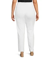 Slim Factor by Investments Plus Size Ponte Knit No Waist Slim Straight Pants