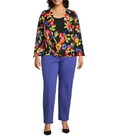 Slim Factor by Investments Plus Size Ponte Knit No Waist Slim Straight Pants