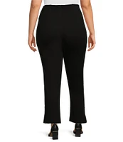 Slim Factor by Investments Plus Size Ponte Knit Slim Leg Ankle Zipper Teeth Pants