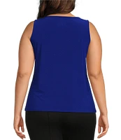 Slim Factor by Investments Plus Size Sleeveless Knit Crew Neck Tank Top