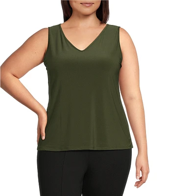 Slim Factor by Investments Plus Size Sleeveless Knit V-Neck Liner