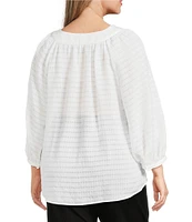 Slim Factor By Investments Plus Size Sloane Gauze V-Neck 3/4 Sleeve Top