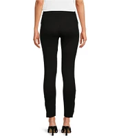 Slim Factor by Investments Ponte Knit Angled Hem Snap Leggings