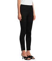 Slim Factor by Investments Ponte Knit Angled Hem Snap Leggings