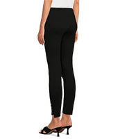 Slim Factor by Investments Ponte Knit Angled Hem Snap Leggings