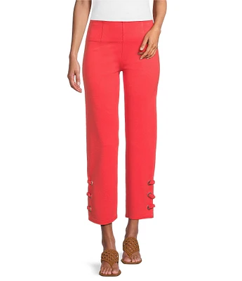Slim Factor by Investments Ponte Knit No Waist Slim Leg Ankle Pants