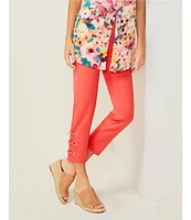 Slim Factor by Investments Ponte Knit No Waist Slim Leg Ankle Pants