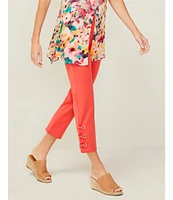 Slim Factor by Investments Ponte Knit No Waist Slim Leg Ankle Pants