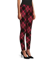 Slim Factor by Investments Ponte Knit Plaid Print No Waist Leggings